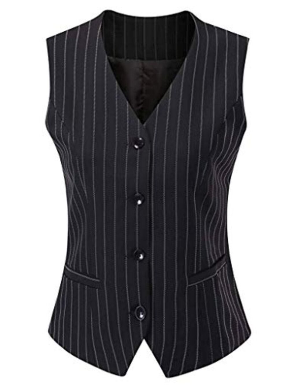 Sleeveless Vest Blazer Women's Waistcoat with Pockets